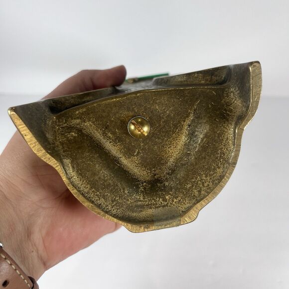 hand held Mirror Stand with Lady Figurine Nouveau cast Brass 11- 7/8" tall - Picture 12 of 15